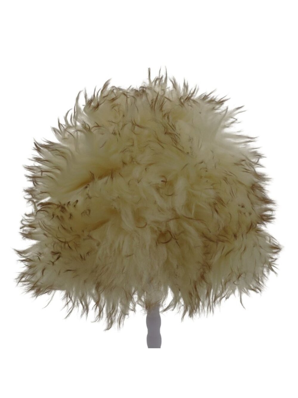 VTG Italian Genuine Tuscan Lamb Fur Cream Brown Fuzzy Furry Winter Hat Cap Italy